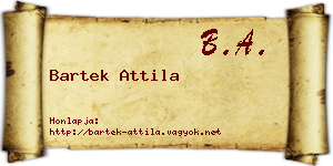 Bartek Attila névjegykártya