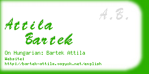 attila bartek business card